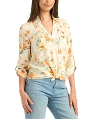 Bcx Women's Printed Button-Up Shirt