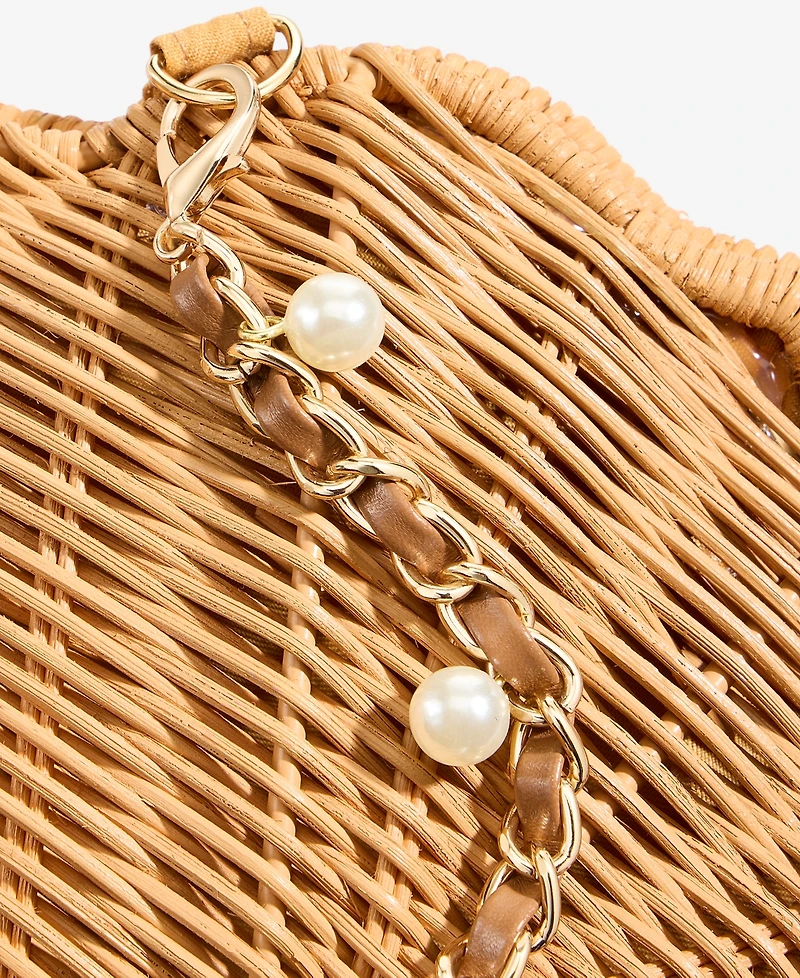I.n.c. International Concepts Shell-Shaped Rattan Crossbody Bag, Macy's Exclusive