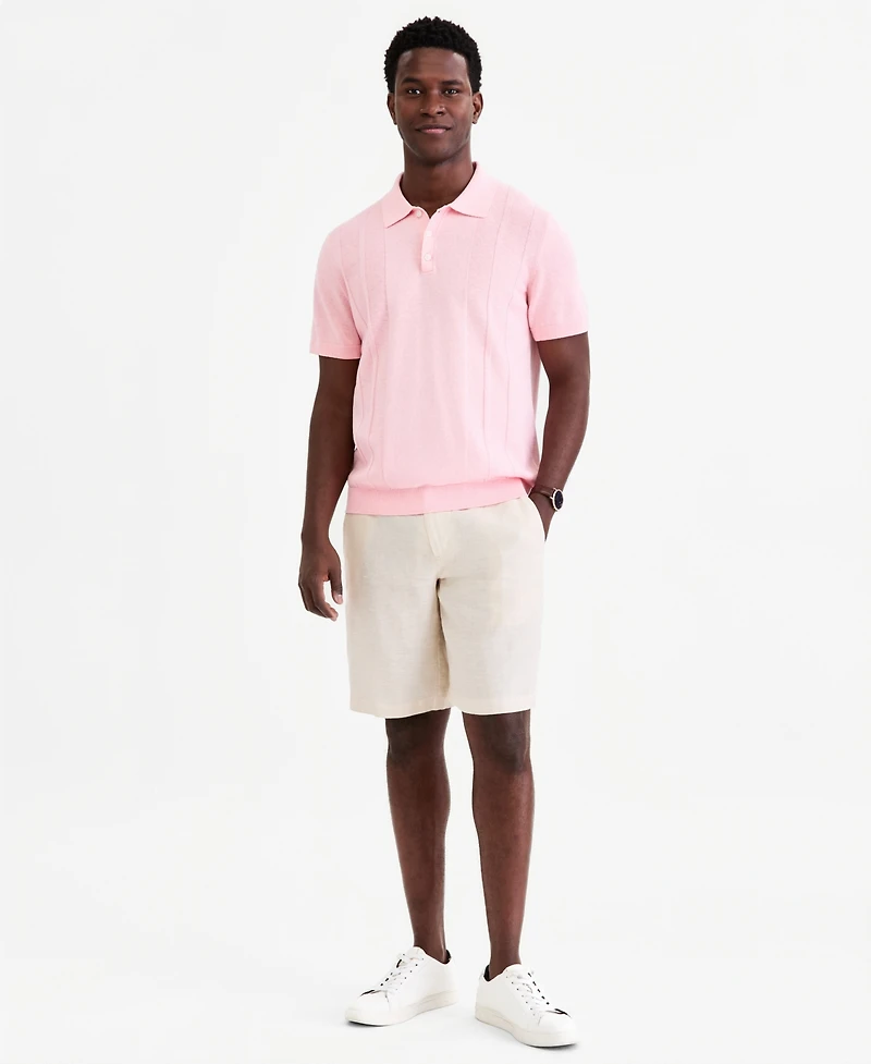 Club Room Men's Short-Sleeve Linen and Cotton Engineer Sweater, Macy's Exclusive