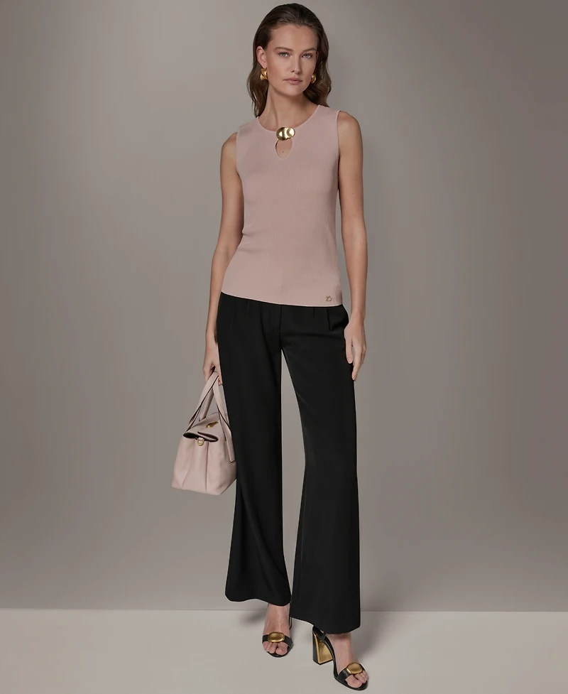 Donna Karan New York Women's Sleeveless Keyhole Sweater
