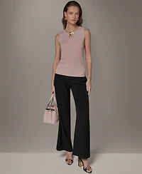 Donna Karan New York Women's Sleeveless Keyhole Sweater