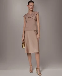 Donna Karan New York Women's Criss Cross V-Neck Sweater