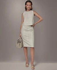 Donna Karan New York Women's Side Slit Crop Top