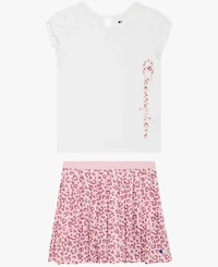 Champion Girls' 4-6X Short-Sleeve T-Shirt and Skort, 2-Piece Set
