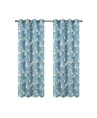 Olivia Gray 100% Polyester 200 Gsm Blossom Printed Blackout Grommet Curtain Panel 54" x 84