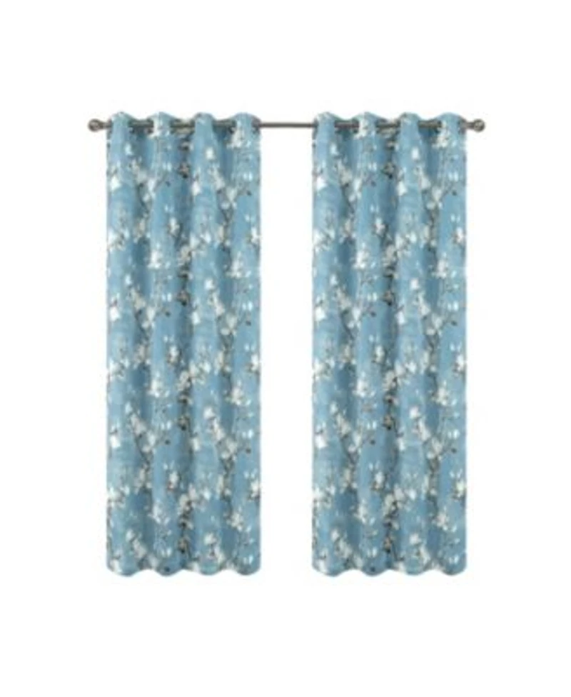 Olivia Gray 100 Polyester 200 Gsm Blossom Printed Blackout Grommet Curtain Panel 54 X22 X 84 X22