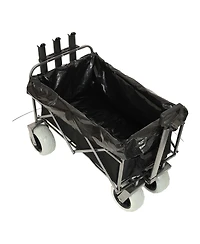 Mondawe Foldable Steel Storage Wagon Utility Carts Waterproof Fishing Cart with Rod Holders