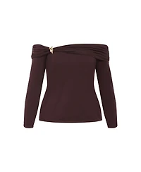 City Chic Women's Plus Buckle Detail Top