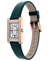 Emporio Armani Women's Quartz Two-Hand Green Leather Watch, 32mm