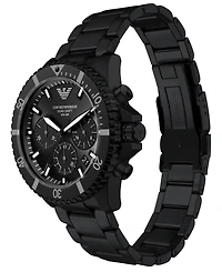 Emporio Armani Men's World Explorer Solar Chronograph Black Stainless Steel Watch, 43mm