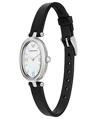 Emporio Armani Women's Quartz Two-Hand Black Leather Watch, 28mm