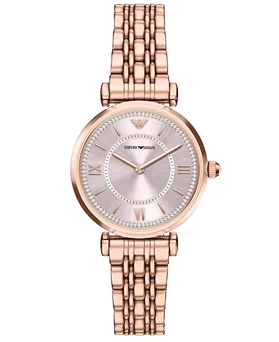 Emporio Armani Women's Quartz Two-Hand Rose Gold Stainless Steel Watch, 32mm