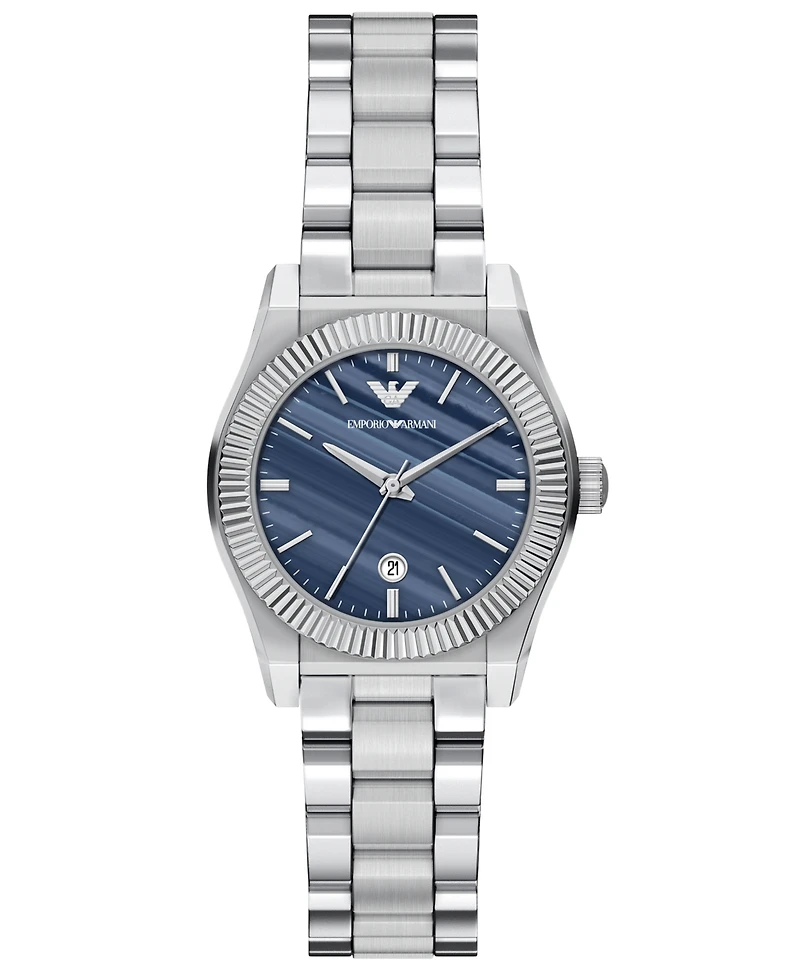 Emporio Armani Women's Quartz Three-Hand Silver Stainless Steel Watch, 32mm