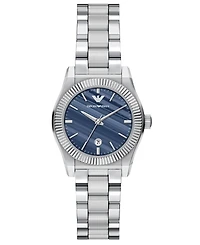 Emporio Armani Women's Quartz Three-Hand Silver Stainless Steel Watch, 32mm