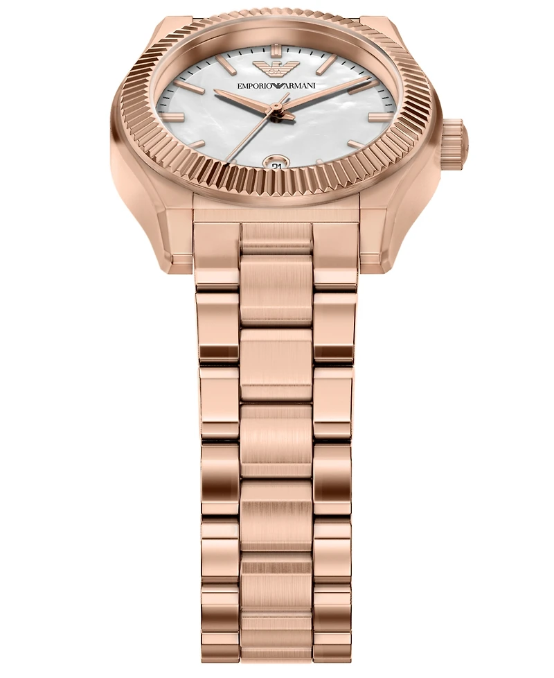 Emporio Armani Women's Quartz Three-Hand Rose Gold Stainless Steel Watch, 32mm