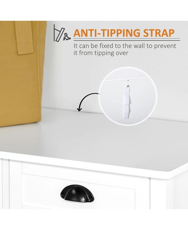 Homcom Modern Kitchen Sideboard Buffet Cabinet Serving Console Table w/ Drawers, White