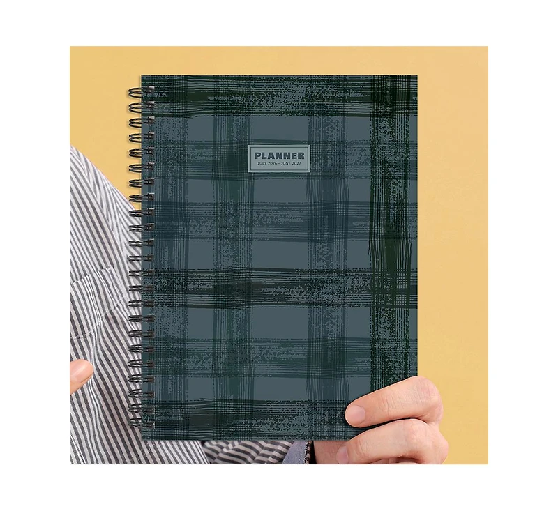 Tf Publishing Paper Goods July 2026 - June 2027 Blue Flannel Medium Weekly Monthly Planner