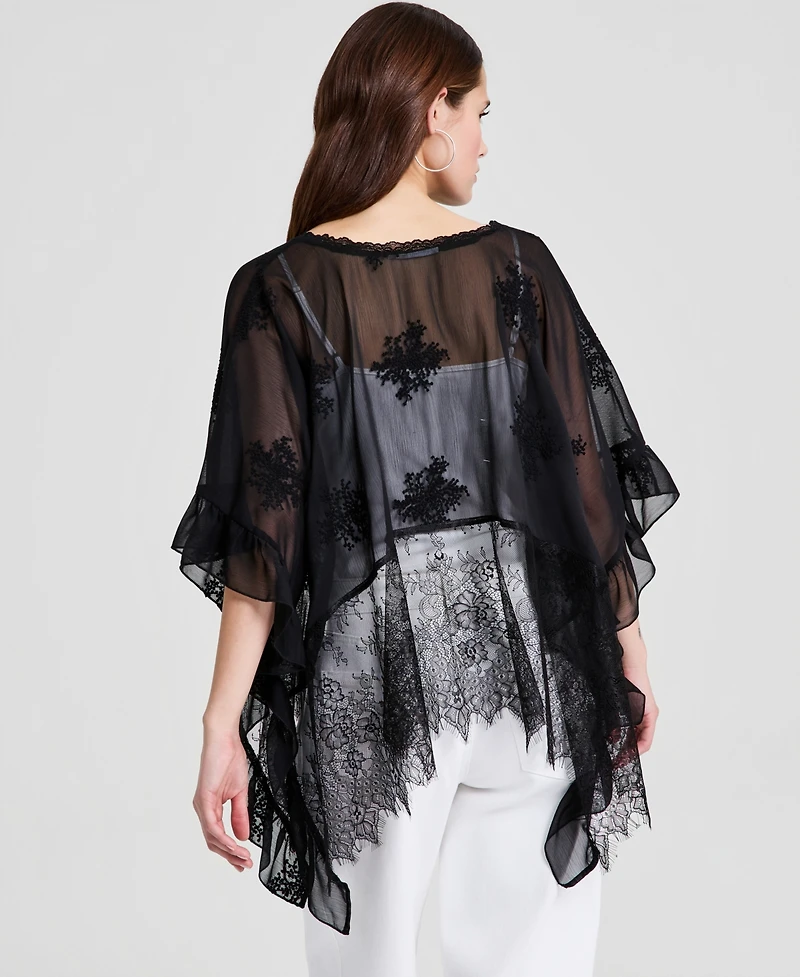 And Now This Women's Embroidered Woven Poncho, Macy's Exclusive