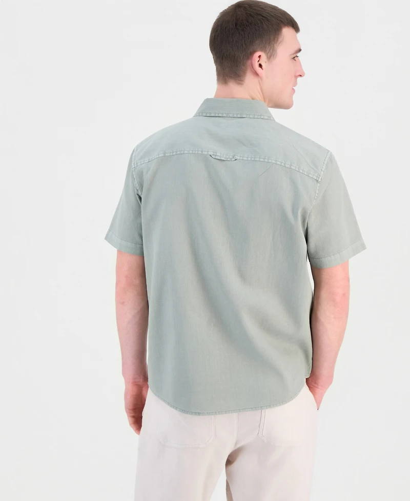 Sun + Stone Men's Garment Dyed Linen Blend Hero Shirt, Macy's Exclusive