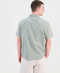 Sun + Stone Men's Garment Dyed Linen Blend Hero Shirt, Macy's Exclusive