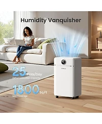 Chivalz Dehumidifier for Bedroom, Dehumidifier for Basement up to 1800 sqft, 3 Operation Modes, 24H Timer, White