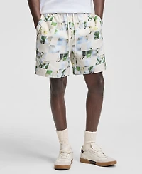 Mode of One Men's Floral Blocks 6-1/2" Pull-On Shorts, Macy's Exclusive