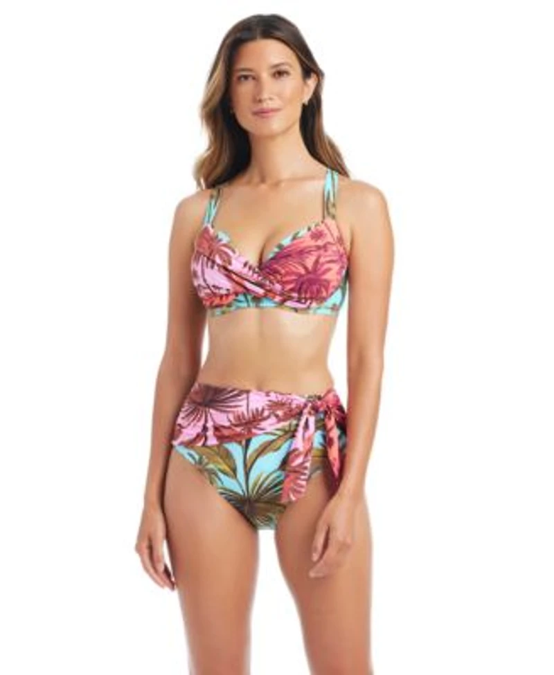 Bleu By Rod Beattie Womens Sweetheart Neck Adjustable Underwire Bra High Waist Full Coverage Swim Bottoms