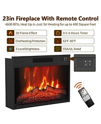 gaomon Electric Fireplace for Tvs Up to 65 in, w/ 23 in Electric Fireplace, Large Entertainment Center with Sliding Barn Door