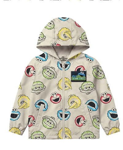 Sesame Street Boys' Toddler 2T-5T Printed Hooded Windbreaker Jacket