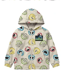 Sesame Street Boys' Toddler 2T-5T Printed Hooded Windbreaker Jacket