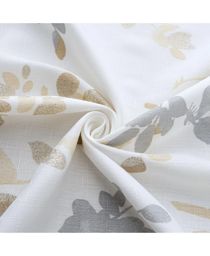 Olivia Gray 100% Polyester 140 Gsm Aiden Printed Textured Grommet Curtain Panel