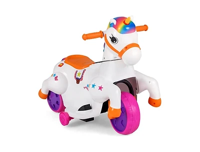 12V Unicorn Ride on Toy with Training Wheels and Horse Riding Mode
