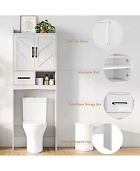 Homfan Over The Toilet Cabinet, Bathroom Storage Organizer, FreeStanding Toilet Shelf for Bathroom, Restroom, Laundry, with Paper Storage