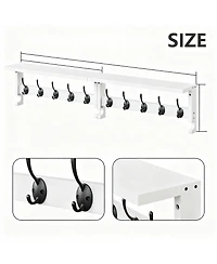 Yigii Solid Pine Wood Wall Coat Rack with Hooks for Entryway, Living Room, Bathroom, Bedroom