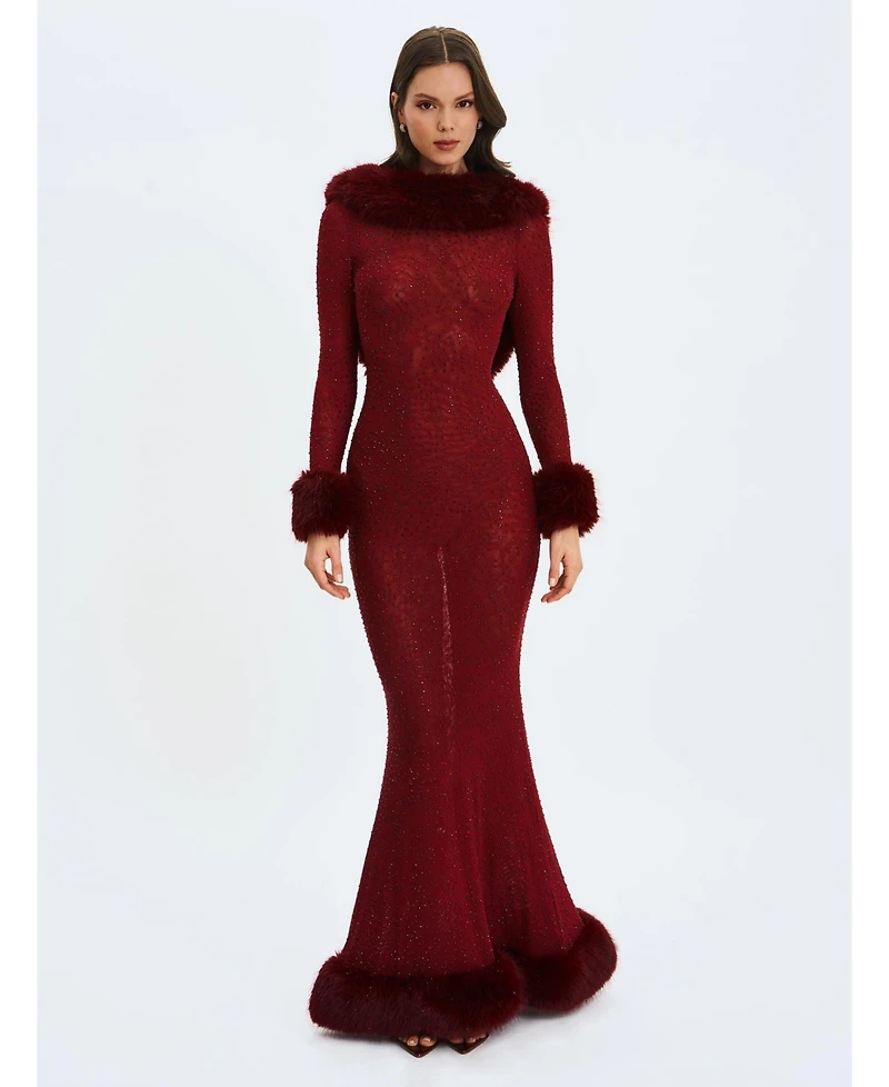 Miss Circle Women's Mellie Regular-Length Rhinestone Mermaid Gown