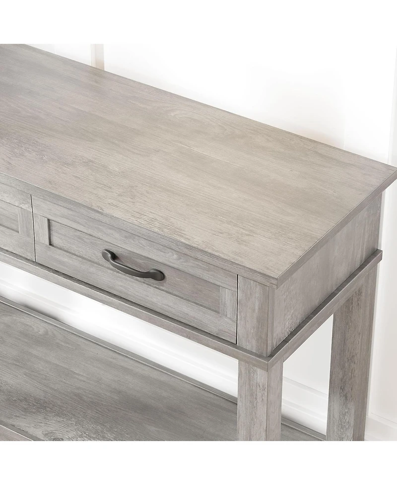gaomon Farmhouse Entryway Table, 2 Tier Console Table with 3 Storage Drawers, 54" Wooden Sofa for Living Room