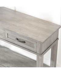 gaomon Farmhouse Entryway Table, 2 Tier Console Table with 3 Storage Drawers, 54" Wooden Sofa for Living Room