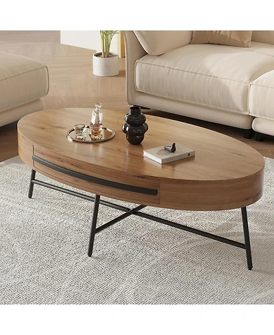 gaomon Oval Coffee Table with Center Table 472 Wooden Coffee Table