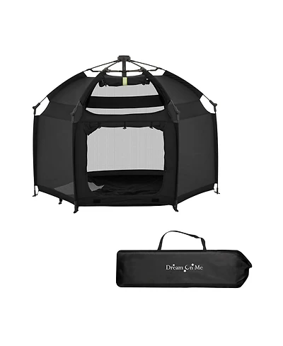 Dream On Me Baby Pop-Up Children Playpen, Instant One-Hand Open & Fold, Breathable Mesh Sides, Zipper Gate Travel Carry Bag