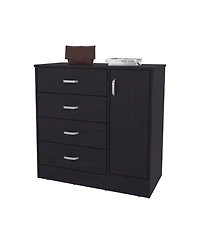 Fm Furniture Turkey 4-Drawer Dresser with Side Cabinet, Freestanding Storage Organizer with Interior Shelf – Ideal for Bedroom