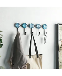 Yigii Boho Multi-Color Mandala Wall Rack - 5 Hooks for Coats, Hats, Bags