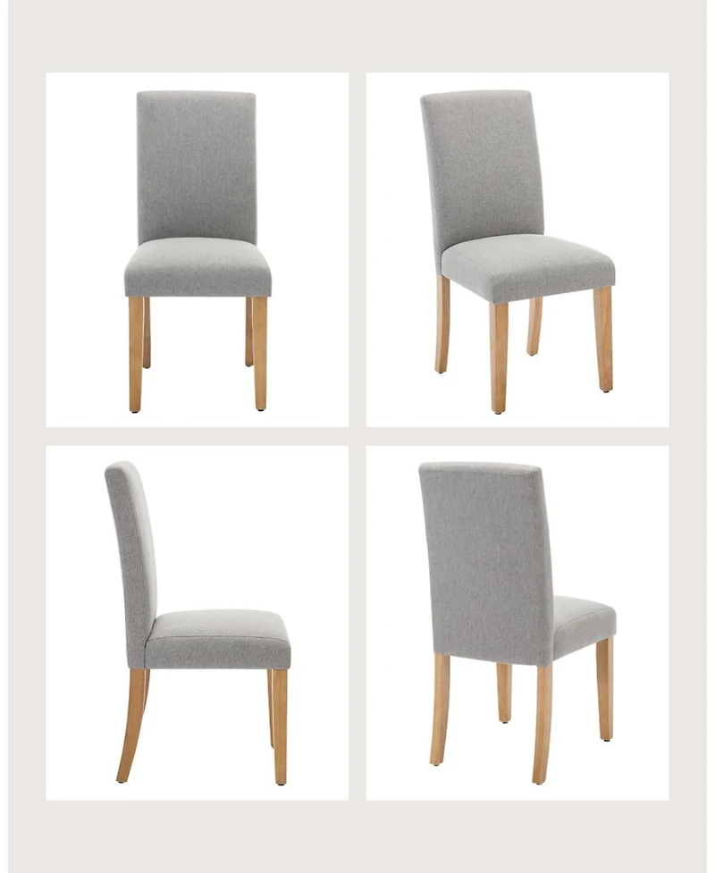 gaomon Dining Chairs Set of 2, Modern Fabric Upholstered Ergonomic Chairs with Curved Backrest, Heavy-Duty Wood Legs for Dining Room