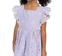 Rare Editions Girls' 2T-6X Eyelet Squared Dress