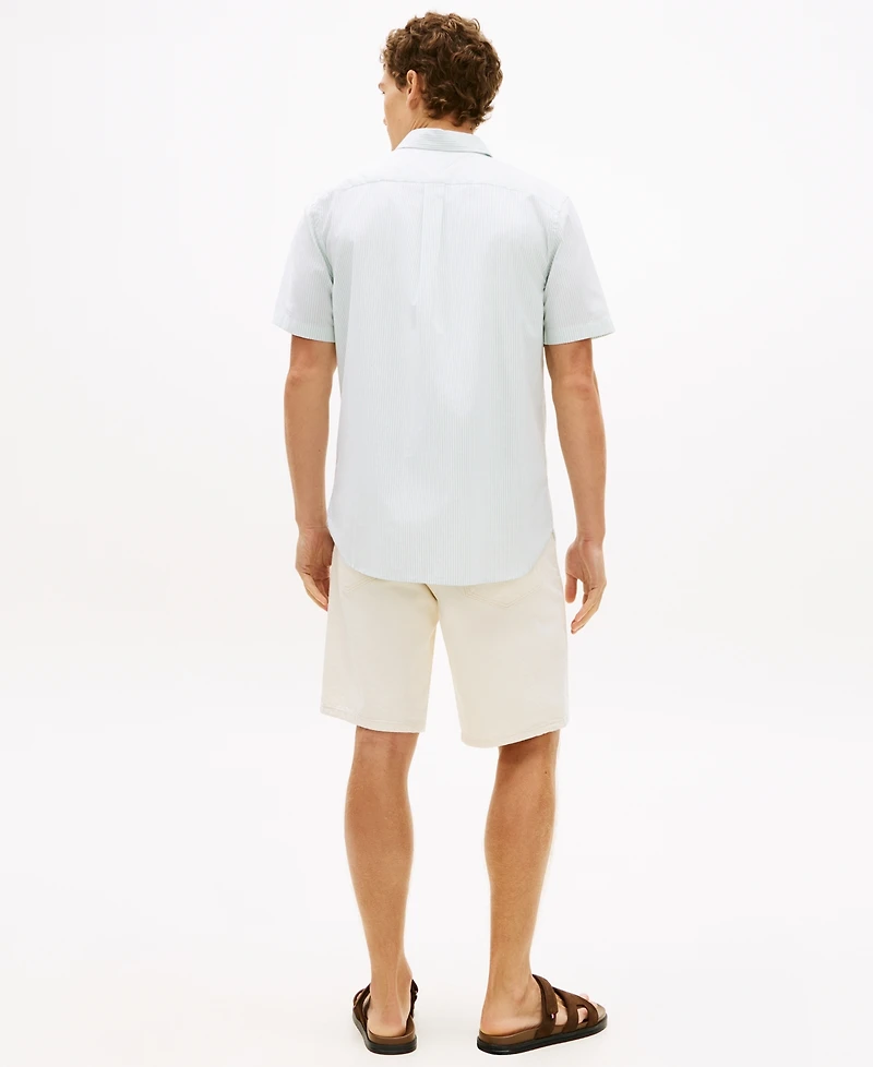 Tommy Hilfiger Men's Striped Short-Sleeve Oxford Shirt