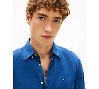 Tommy Hilfiger Men's Pigment-Dyed Linen Button-Down Long Sleeve Shirt