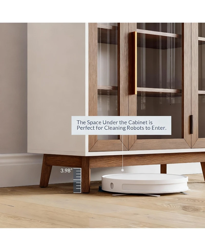 Yigii Console Table with Glass Doors