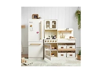 Tiny Land Play Kitchen Accessories – Play Kitchen Fridge: Wooden Cabinet Refrigerator for Kids