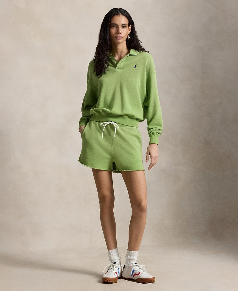 Polo Ralph Lauren Women's Lightweight Fleece Long-Sleeve Polo Sweatshirt