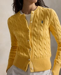 Polo Ralph Lauren Women's Cable-Knit Cotton Crewneck Cardigan Sweater