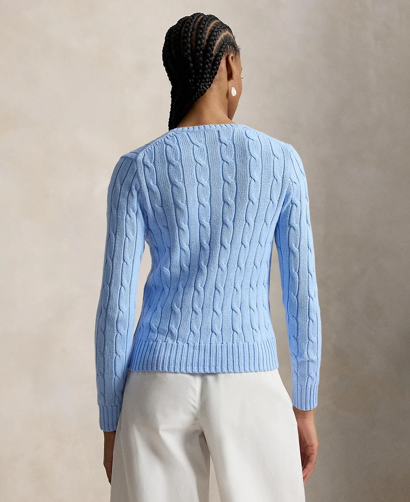 Polo Ralph Lauren Women's Cable-Knit Cotton V-Neck Sweater